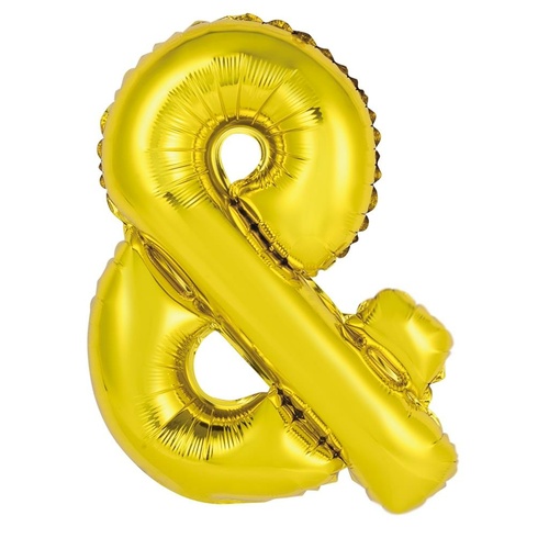 86cm Symbol Ampersand & Gold Foil Balloon #30213966 - Each (Pkgd.)