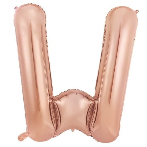 86cm Letter W Rose Gold Foil Balloon #30213992 - Each (Pkgd.)