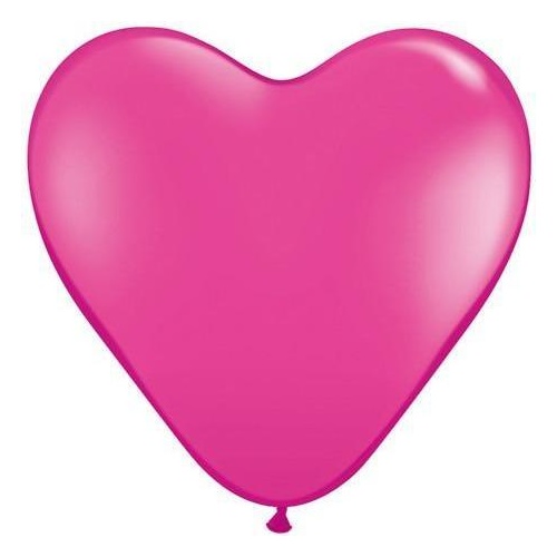 38cm Heart Wild Berry Qualatex Plain Latex #30215 - Pack of 50 SPECIAL ORDER ITEM