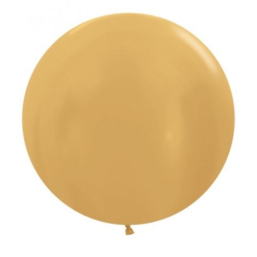 60cm Round Metallic Gold Decrotex Plain Latex #30222694 - Pack of 3 
