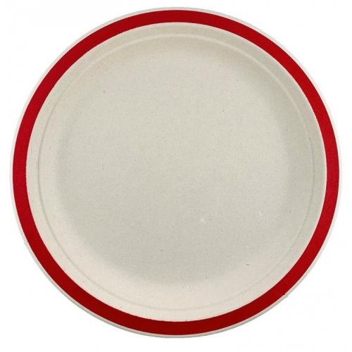 Sugarcane Lunch Plates Red #30400117 - 10Pk (Pkgd.)