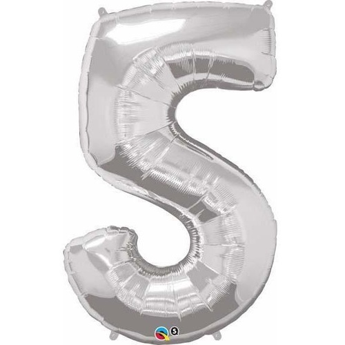 86cm Number Foil Number Five Silver #30417 - Each (Pkgd.)
