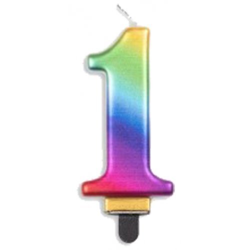 Candle Numeral #1 Rainbow Jumbo #30431231 - Each (Pkgd.)