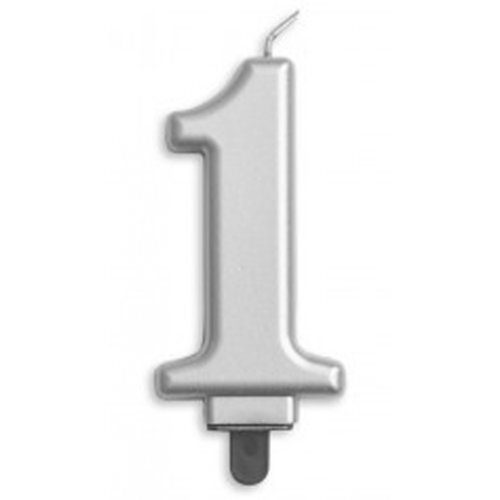 Candle Numeral #1 Silver Jumbo #30431251 - Each (Pkgd.) TEMPORARILY UNAVAILABLE