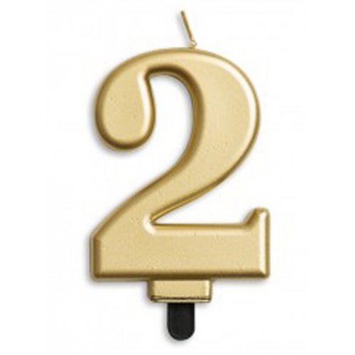 Candle Numeral #2 Gold Jumbo #30431262 - Each (Pkgd.) 