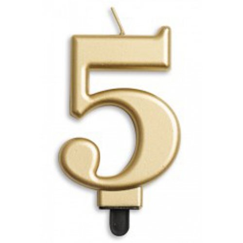 Candle Numeral #5 Gold Jumbo #30431265 - Each (Pkgd.)