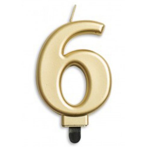 Candle Numeral #6 Gold Jumbo #30431266 - Each (Pkgd.)