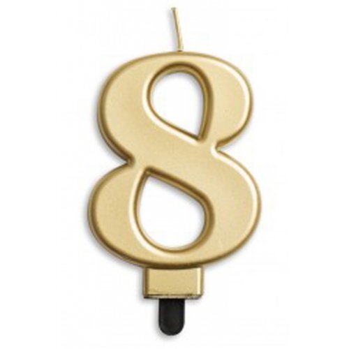 Candle Numeral #8 Gold Jumbo #30431268 - Each (Pkgd.) 