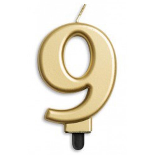 Candle Numeral #9 Gold Jumbo #30431269 - Each (Pkgd.)