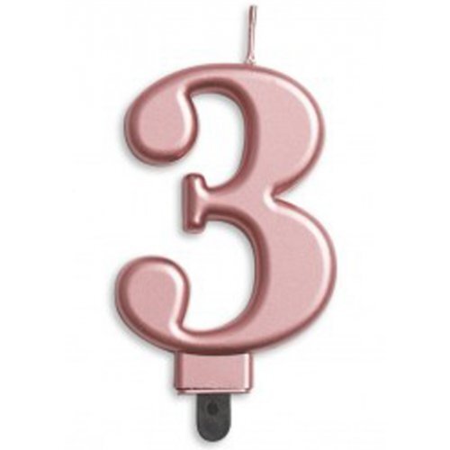 Candle Numeral #3 Rose Gold Jumbo #30431273 - Each (Pkgd.)