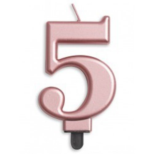 Candle Numeral #5 Rose Gold Jumbo #30431275 - Each (Pkgd.)