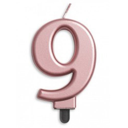 Candle Numeral #9 Rose Gold Jumbo #30431279 - Each (Pkgd.)