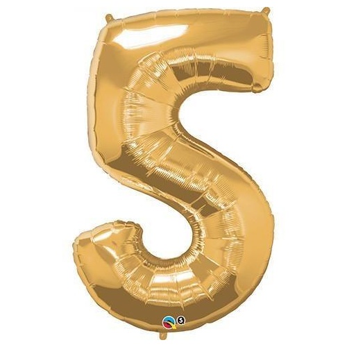 86cm Number Foil Number Five Metallic Gold #30489 - Each (Pkgd.) 