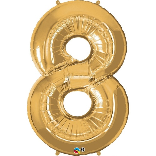86cm Number Foil Number Eight Metallic Gold #30501 - Each (Pkgd.)