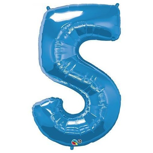 86cm Number Foil Number Five Sapphire Blue #30531 - Each (Pkgd.)