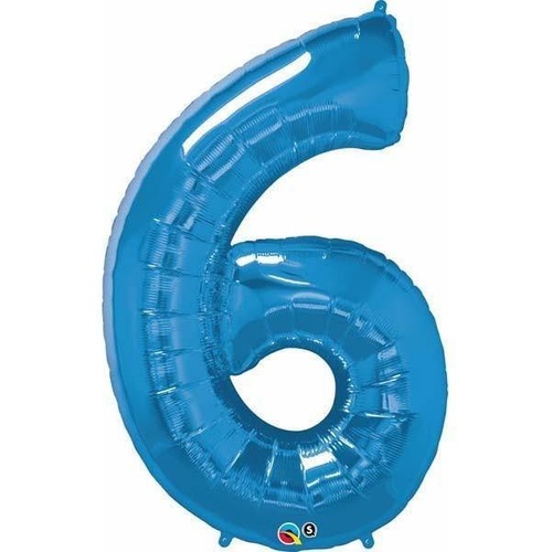 86cm Number Foil Number Six Sapphire Blue #30535 - Each (Pkgd.)