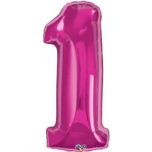 86cm Number Foil Number One Magenta #30555 - Each (Pkgd.) 
