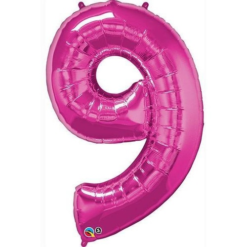 86cm Number Foil Number Nine Magenta #30603 - Each (Pkgd.)
