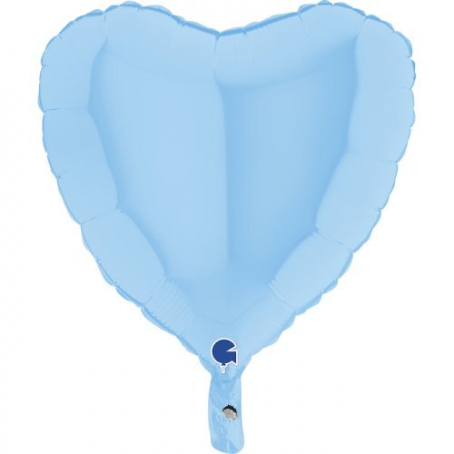 45cm Heart Matte Blue Plain Foil Balloon #30G180M00B - Each (Pkgd.) TEMPORARILY UNAVAILABLE