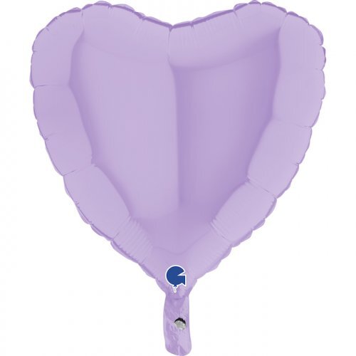45cm Heart Matte Lilac Plain Foil Balloon #30G180M02L - Each (Pkgd.)