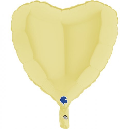 45cm Heart Matte Yellow Plain Foil Balloon #30G180M04Y - Each (Pkgd.)