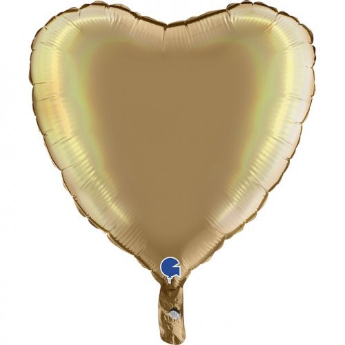 45cm Heart Foil Holographic Platinum Champagne #30G180P05RHCH - Each (Pkgd.)