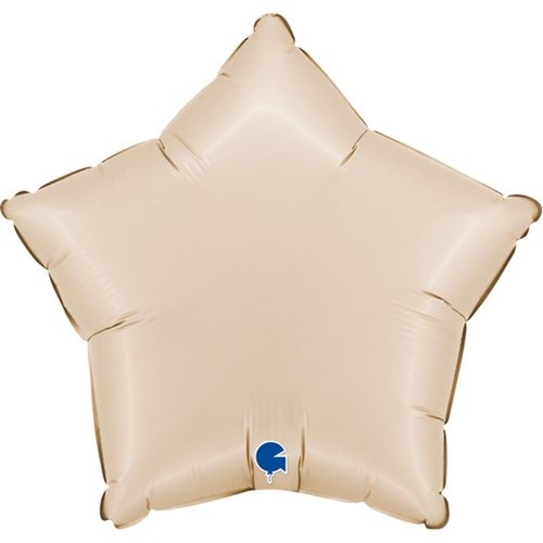 46cm Star Satin Cream Plain Foil Balloon #30G192000SCRP - Each (Pkgd.)