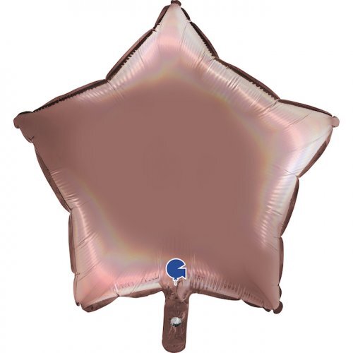 45cm Star Foil Holographic Platinum Rose #30G192P04RHRG - Each (Pkgd.)