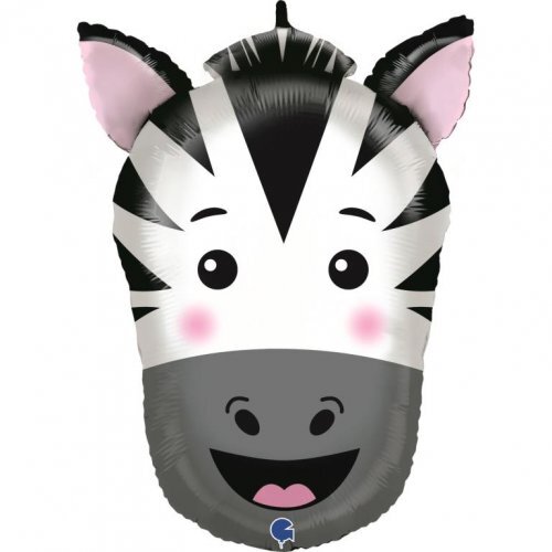 DISC 74cm Shape Foil Zebra Head #30G72008 - Each (Pkgd.)