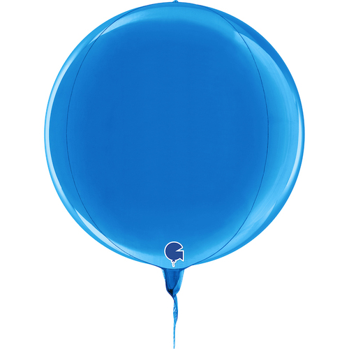 DISC Globe 4D Foil Balloon Metallic Blue  28cm #30G7411100B - Each (Pkgd)