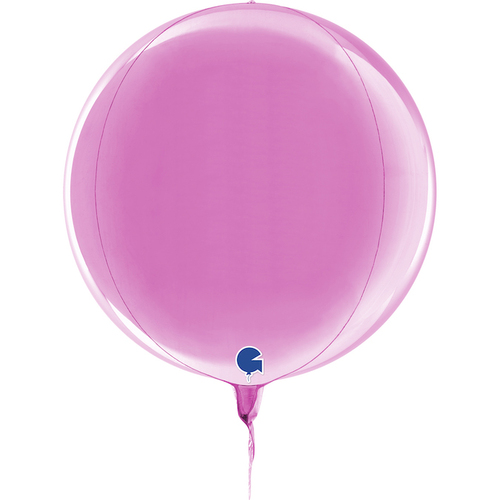 DISC Globe 4D Foil Balloon Metallic Fuxia  28cm #30G7411101F - Each (Pkgd)