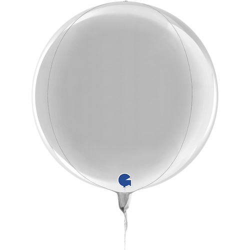 Globe 4D Foil Balloon Metallic Silver  28cm #30G7411109S - Each (Pkgd)