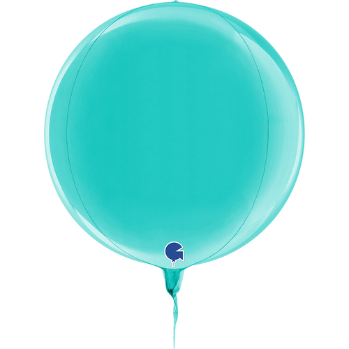 DISC Globe 4D Foil Balloon Metallic Tiffany  28cm #30G7411117TI - Each (Pkgd) 