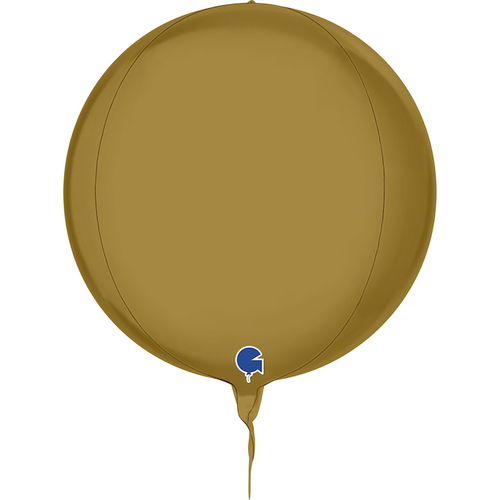 Globe 4D Foil Balloon Metallic Satin Gold  28cm #30G74111S00G - Each (Pkgd)