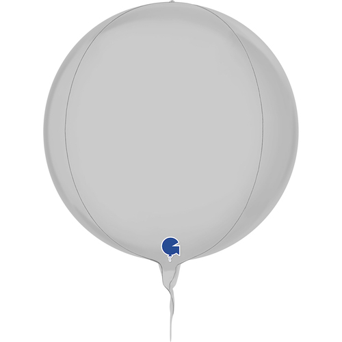 DISC Globe 4D Foil Balloon Metallic Satin White  28cm #30G74111S01WH - Each (Pkgd)