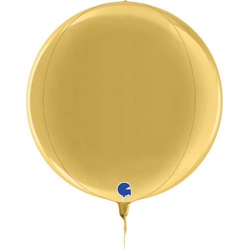 Globe 4D Foil Balloon Metallic Gold 5  38cm #30G74112G5 - Each (Pkgd) 