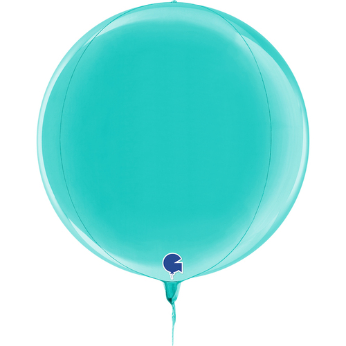 DISC Globe 4D Foil Balloon Metallic Tiffany  38cm #30G74117TI - Each (Pkgd) 