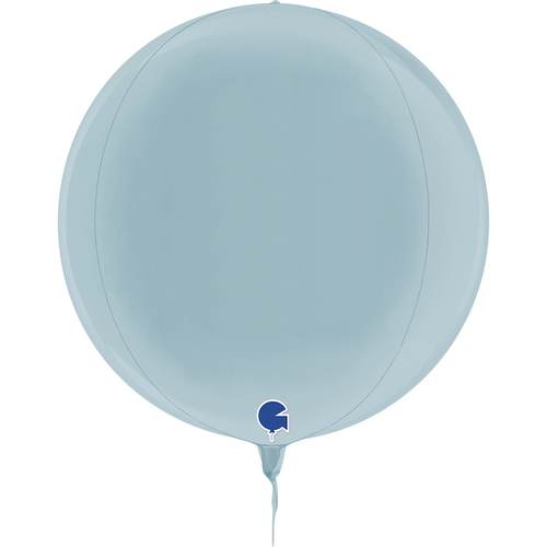 DISC Globe 4D Foil Balloon Metallic Pastel Blue  38cm #30G74121PB - Each (Pkgd)