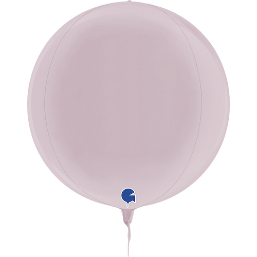 DISC Globe 4D Foil Balloon Metallic Pastel Pink  38cm #30G74122PP - Each (Pkgd)