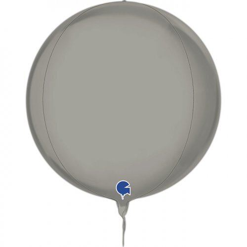 DISC Globe 4D Foil Balloon Platinum Pure 38cm #30G741P01PU- Each (Pkgd)