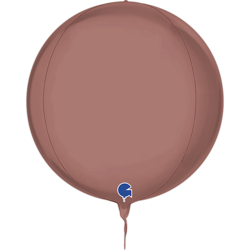 DISC Globe 4D Foil Balloon Metallic Platinum Rose  38cm #30G741P04RG - Each (Pkgd)