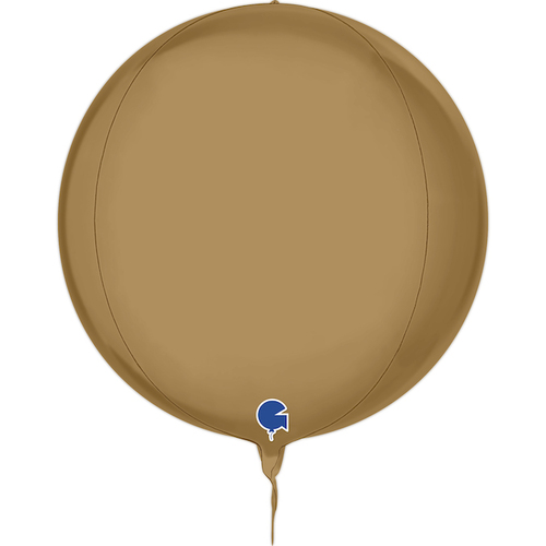Globe 4D Foil Balloon Metallic Platinum Champagne 38cm #30G741P05CH - Each (Pkgd)