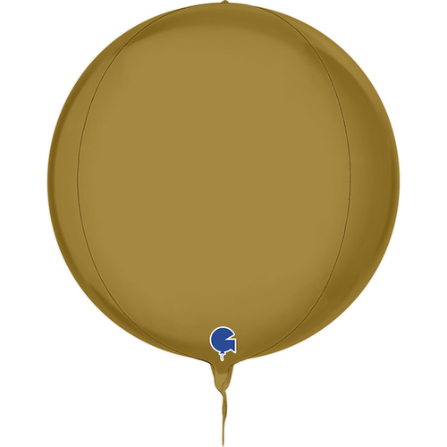 Globe 4D Foil Balloon Metallic Satin Gold  38cm #30G741S00G - Each (Pkgd) TEMPORARILY UNAVAILABLE