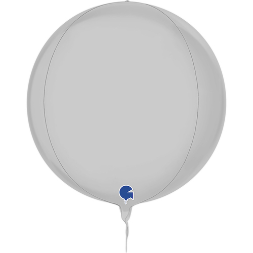 DISC Globe 4D Foil Balloon Metallic Satin White  38cm #30G741S01WH - Each (Pkgd)