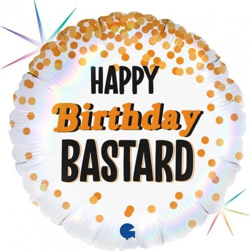 45cm Round Happy Birthday Bastard Foil Balloon #30G78088RH - Each (Pkgd.)