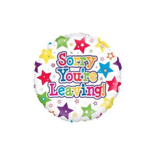 45cm Round Foil Sorry You're Leaving Stars #30OT229455 - Each (Pkgd.)