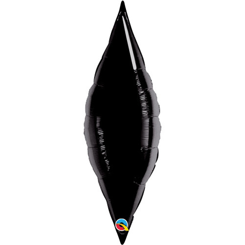 33cm Taper Onyx Black Plain Foil #31977 - Each (Unpackaged, Requires air inflation, heat sealing) SPECIAL ORDER ITEM