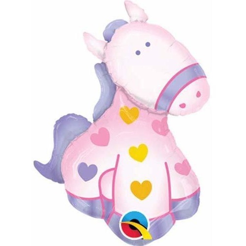Mini Shape Baby Soft Pony Foil Balloon 35cm #32929AF - Each (Inflated, supplied air-filled on stick) 