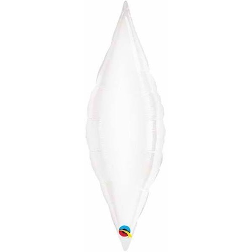 33cm Taper St White Plain Foil #33126 - Each (Unpackaged, Requires air inflation, heat sealing) SPECIAL ORDER ITEM