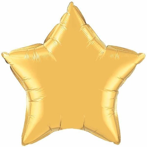 10cm Star Metallic Gold Plain Foil Balloon #35983 - Each (Unpackaged, Requires air inflation, heat sealing) 